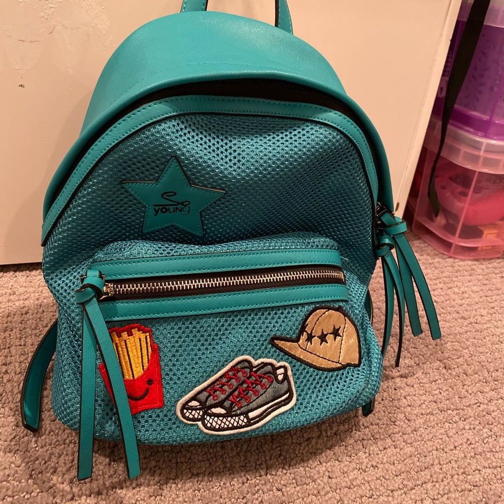 Mini Teal Leather Backpack 💙